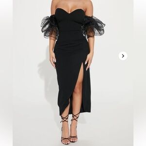 Fashionnova Kyla Midi Dress - Black